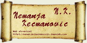 Nemanja Kecmanović vizit kartica